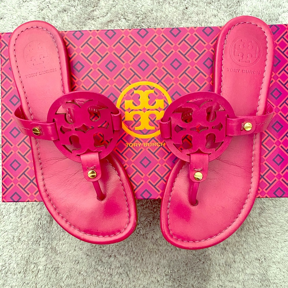 Tory Burch Miller Sandals Fuschia Color